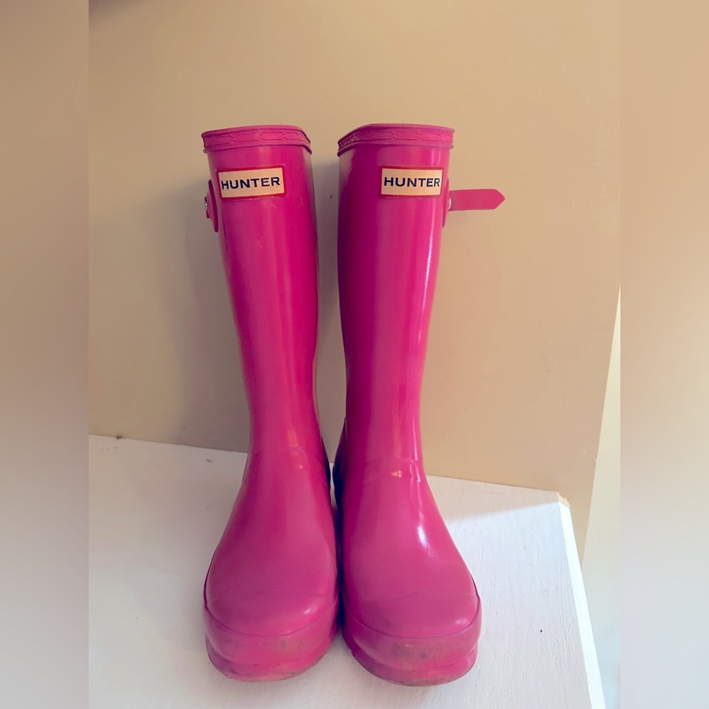 Hunter boots, pink gloss size 3